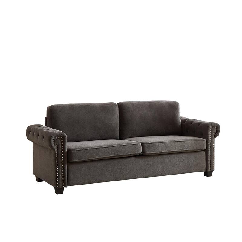 FX 83.8" Convertible Sleeper Sofa Bed, 2-in-1 Pullout Sofa Bed, Polyester Sleeper Sofa Bed with Folding Mattress