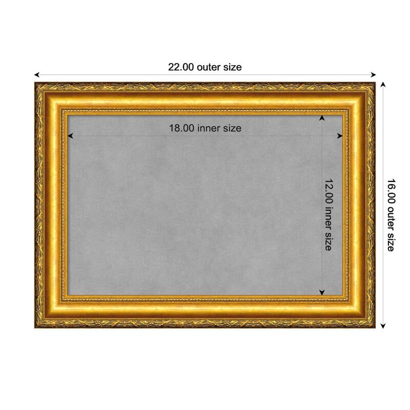 Amanti Art Colonial Embossed Gold Framed Magnetic Board - Board Size 18x12