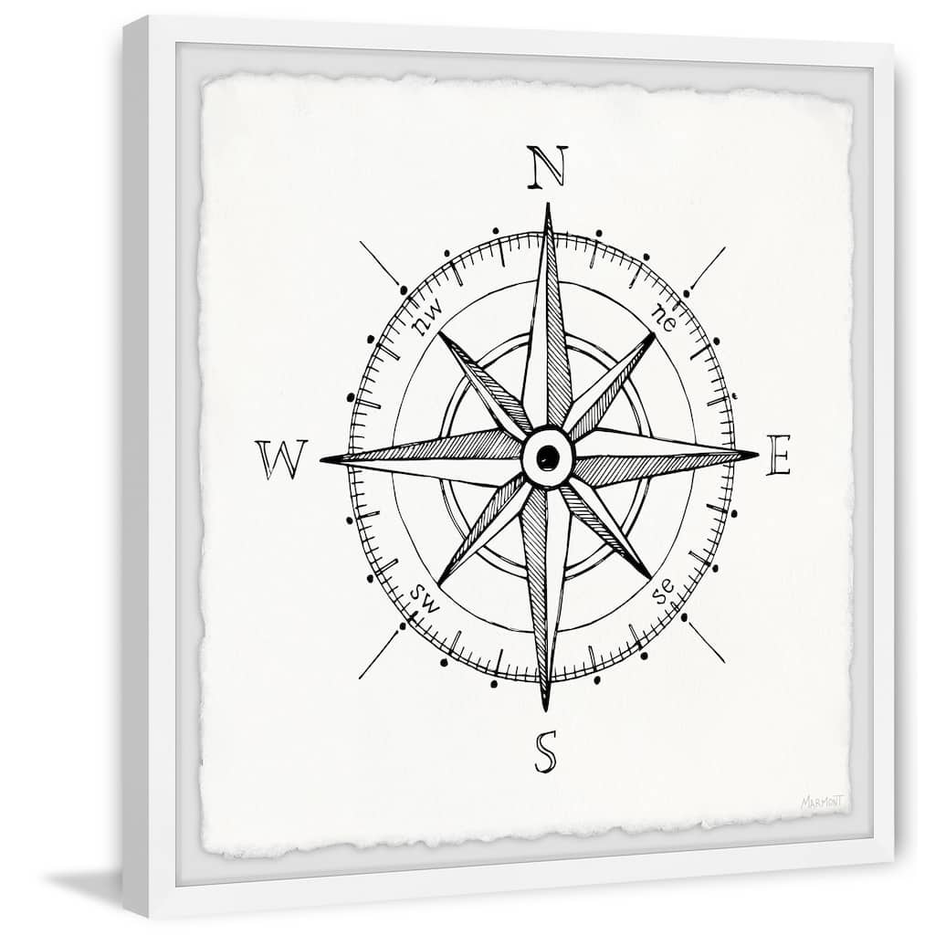 'Navigation Compass' Framed Painting Print