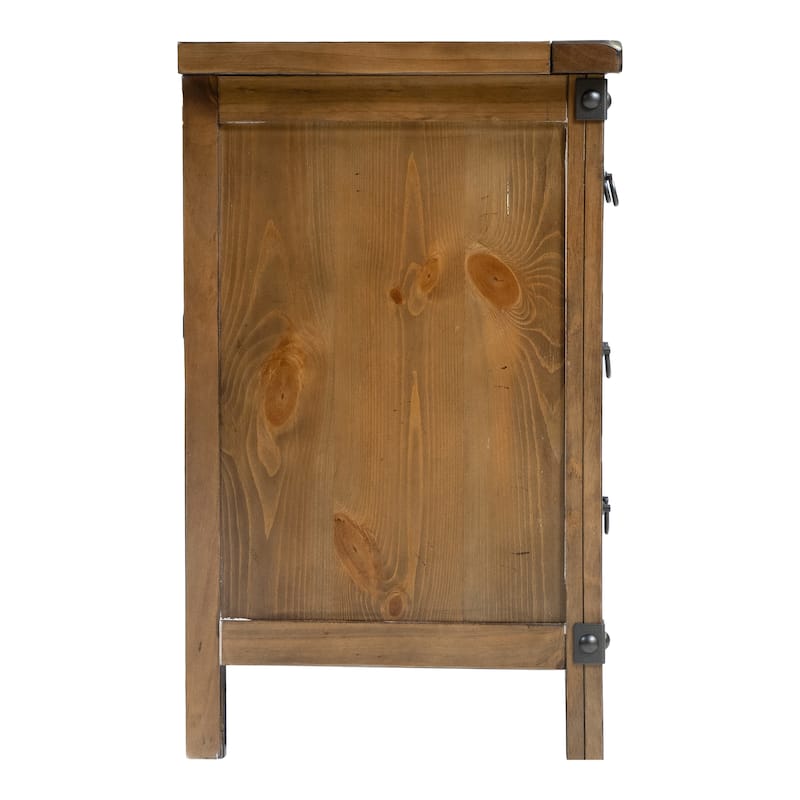 Sierren Country Wood 3-Drawer Nightstand with USB Outlet by Furniture of America