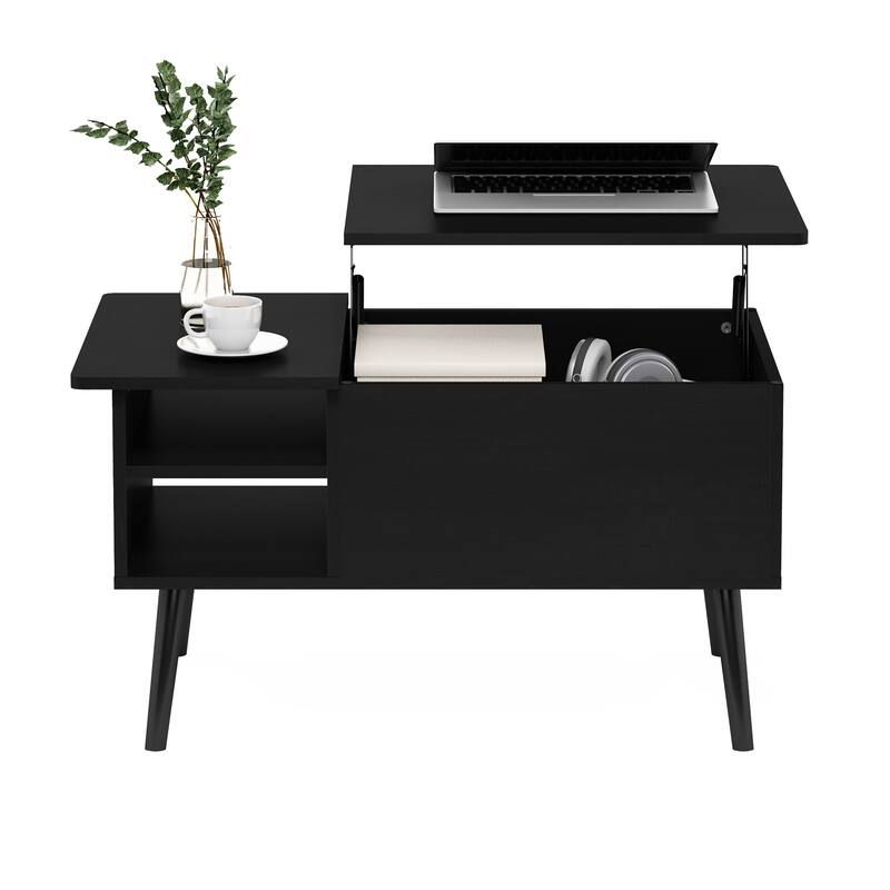 Furinno Jensen Lift Top Coffee Table With Wooden Leg
