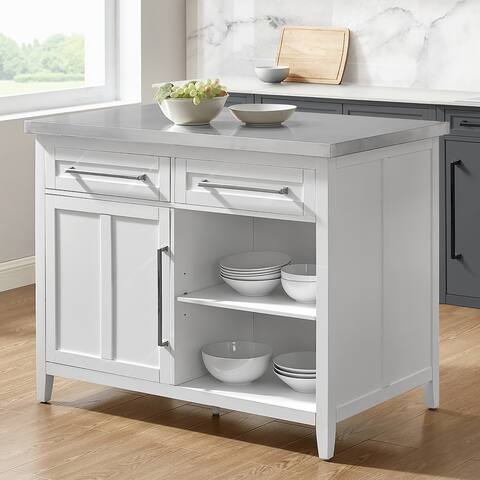 Silvia Stainless Steel Top Kitchen Island