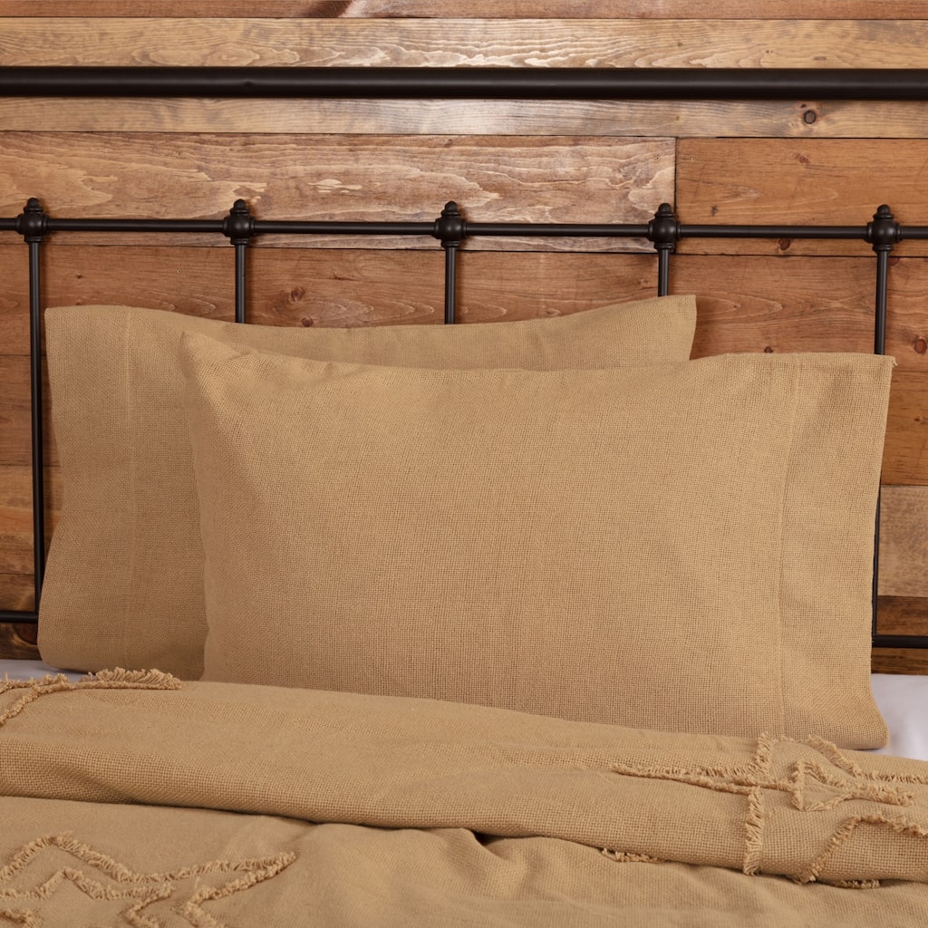 Burlap Pillow Case Set