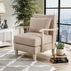 preview thumbnail 1 of 3, Cova Contemporary Beige Fabric Vinyl Accent Chair by Furniture of America