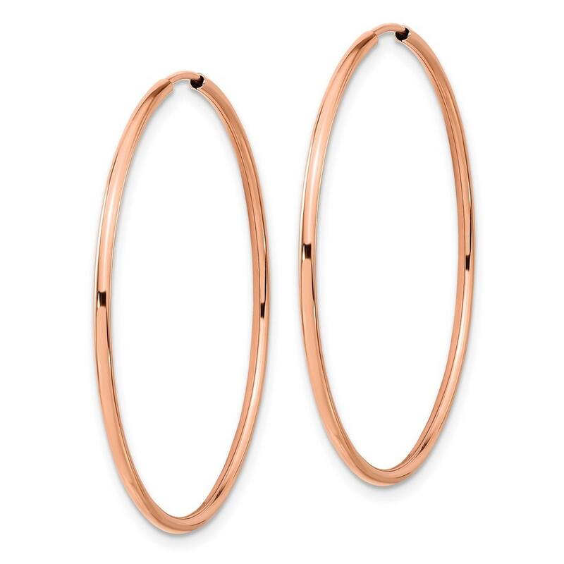Curata 14k Rose Gold 40x1.5mm Polished Endless Hoop Earrings