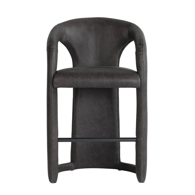Classic Home Archie 26" Distressed Leather Stool