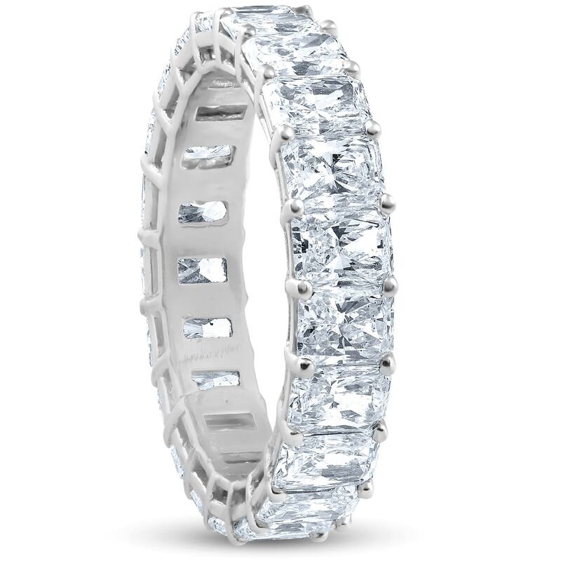 5Ct Radiant Cut Diamond White Gold Eternity Wedding Ring Lab Grown