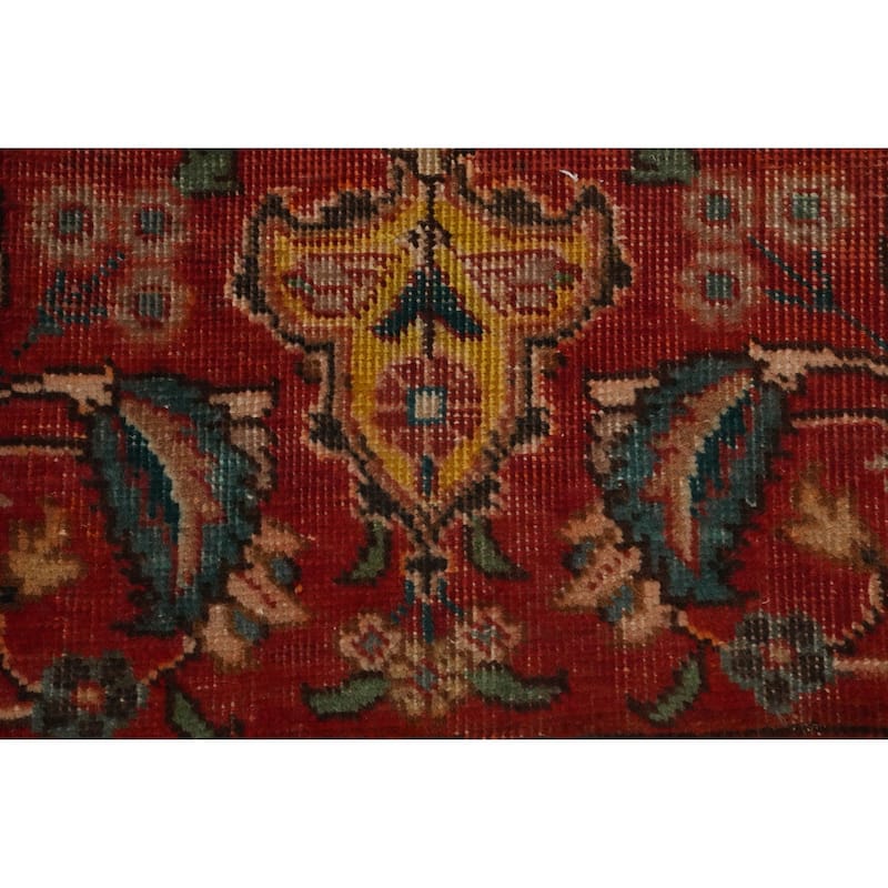 Hand Knotted Oriental 100% Wool Carpet Traditional Floral Red Tabriz Area Rug - 5' 2'' X 3' 1''