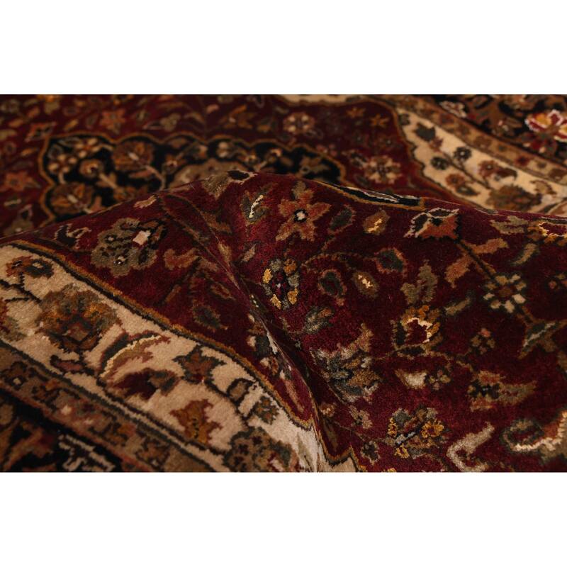 ECARPETGALLERY Hand-knotted Mirzapur Dark Red Wool Rug - 2'7 x 17'10