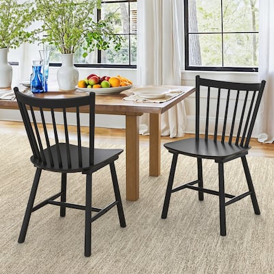 Solid Wood Simple Living Dining Chairs Set of 2 - 18" H