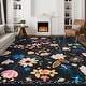preview thumbnail 38 of 65, Nature Floral Non-Slip Machine Washable Colorful Modern Area Rug Rectangle 8' x 10' - Black