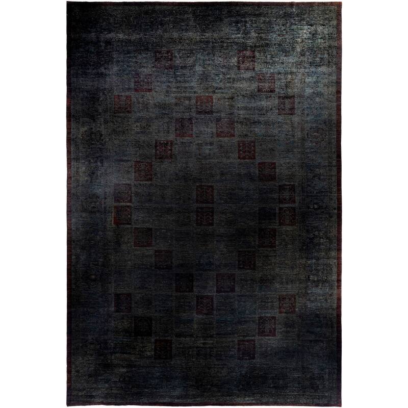 Overdyed One-of-a-Kind Hand-Knotted Area Rug - Gray - 12' 3" x 17' 6"