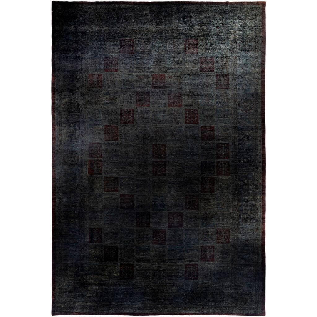 Overdyed One-of-a-Kind Hand-Knotted Area Rug - Gray - 12' 3" x 17' 6"