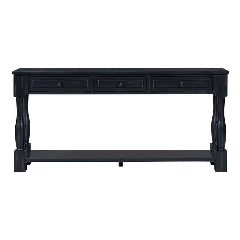 Console Table 63" Long Console Table with Drawers and Shelf for Entryway, Hallway, Living Room