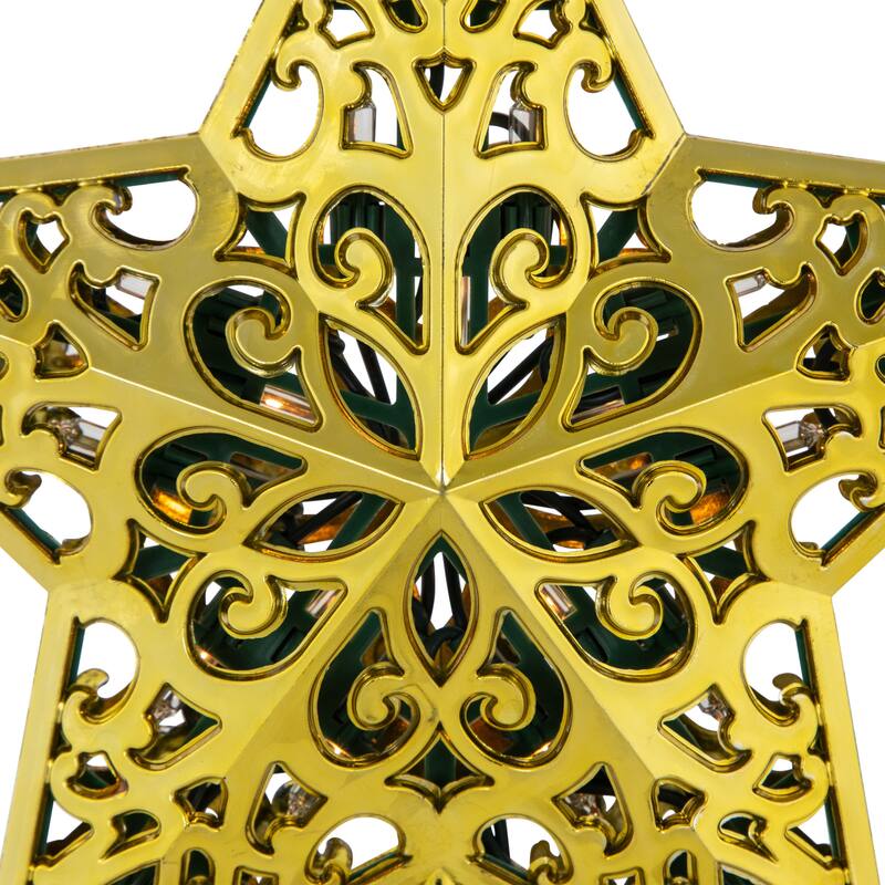 LED Lighted Star Christmas Tree Topper - 9.5" - Gold