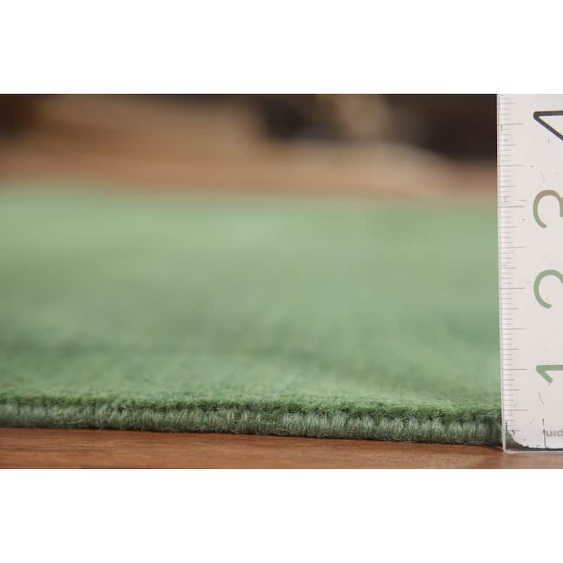 Light Green Modern Gabbeh Oriental Area Rug Handmade Wool Carpet - 4'11" x 6'5"