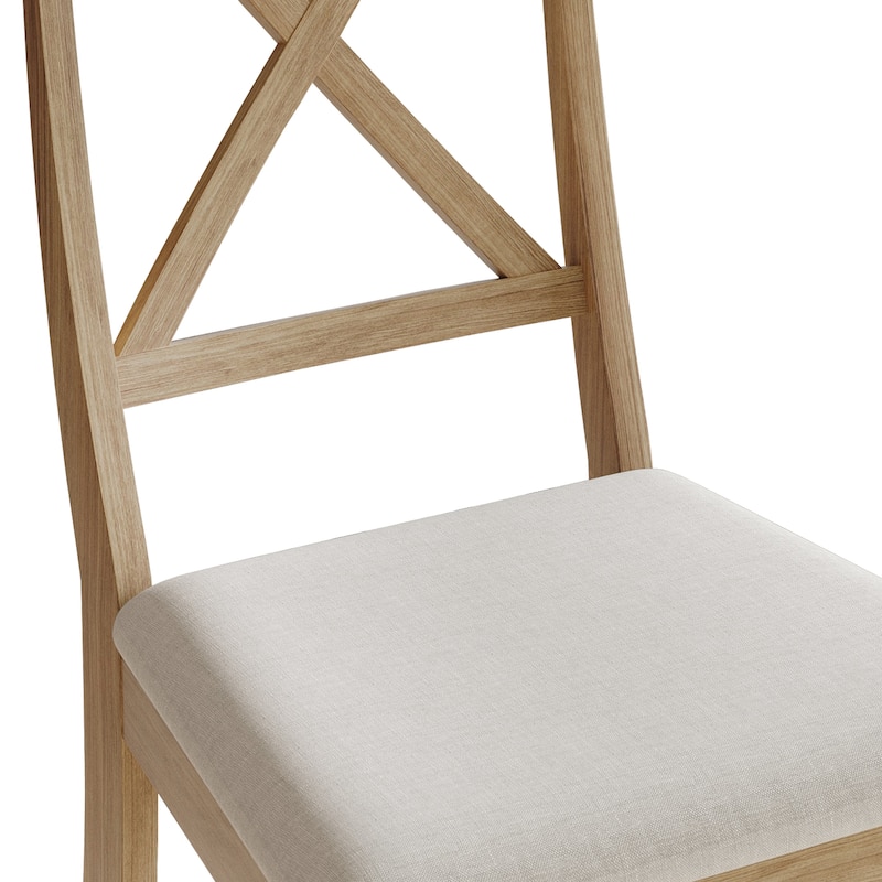 CraftPorch Farmhouse Style Wooden Dining Chairs (Set of 2) - N/A