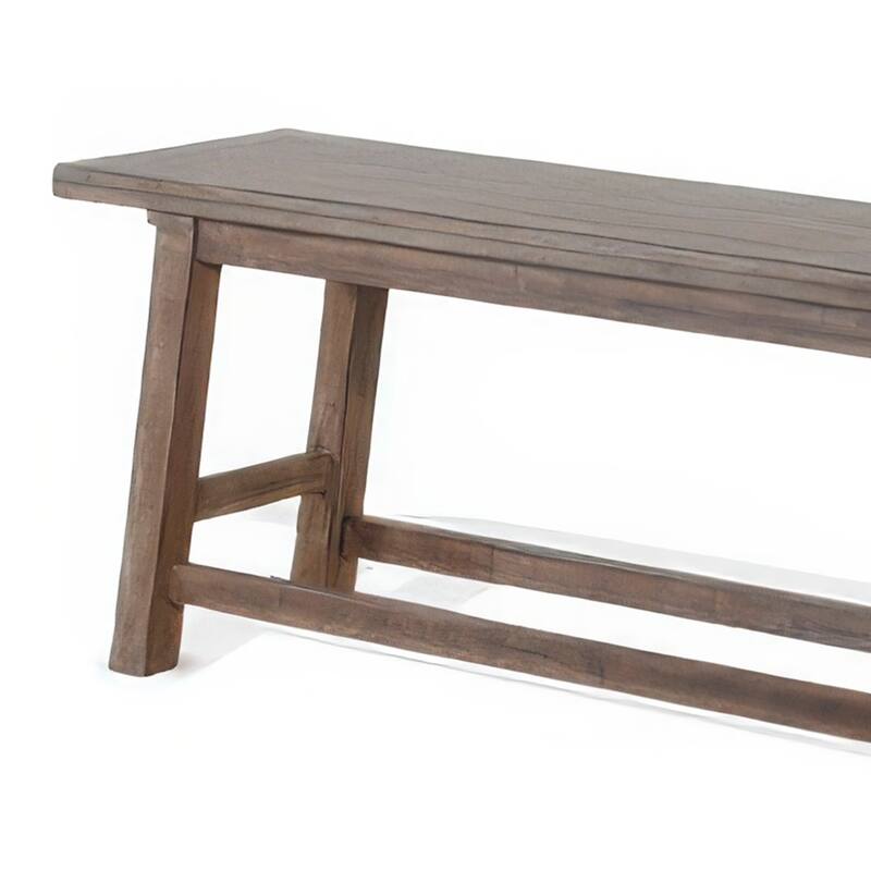 Yael Counter Height Bench, Light Brown Mahogany, Mindi Wood, 60 Inch