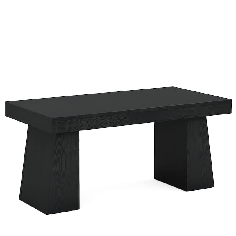 55" Mid-Century Modern Executive Desk -Computer Workstation with Double Trapezoid Base, Stylish Writing Table & Conference Desk