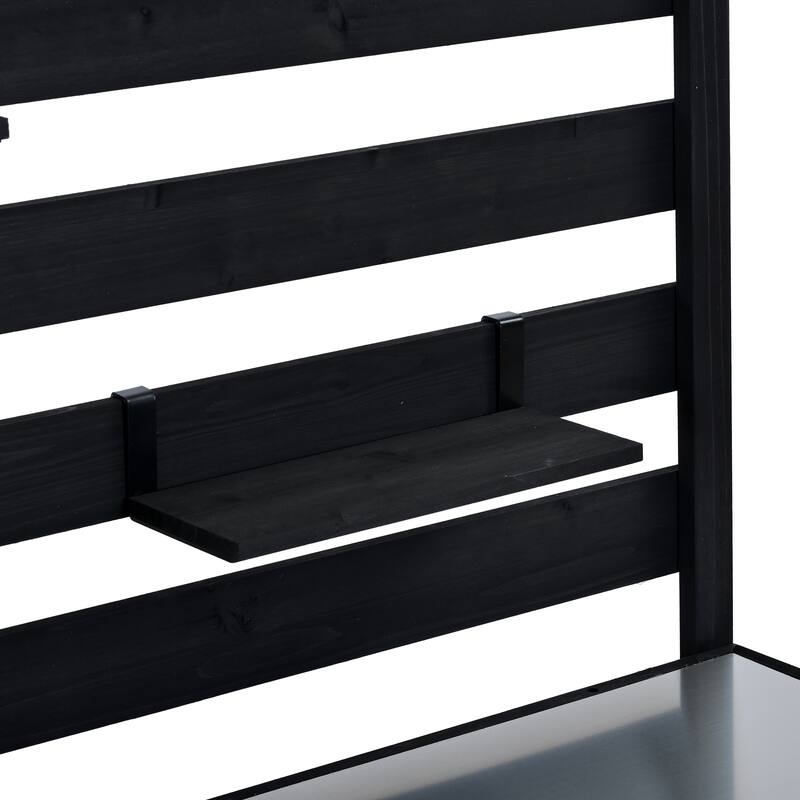 Roomfitters 41.7" Garden Potting Bench with Sink, Rolling Outdoor Potting Table, Bottle Opener, Storage Shelves, Hutch