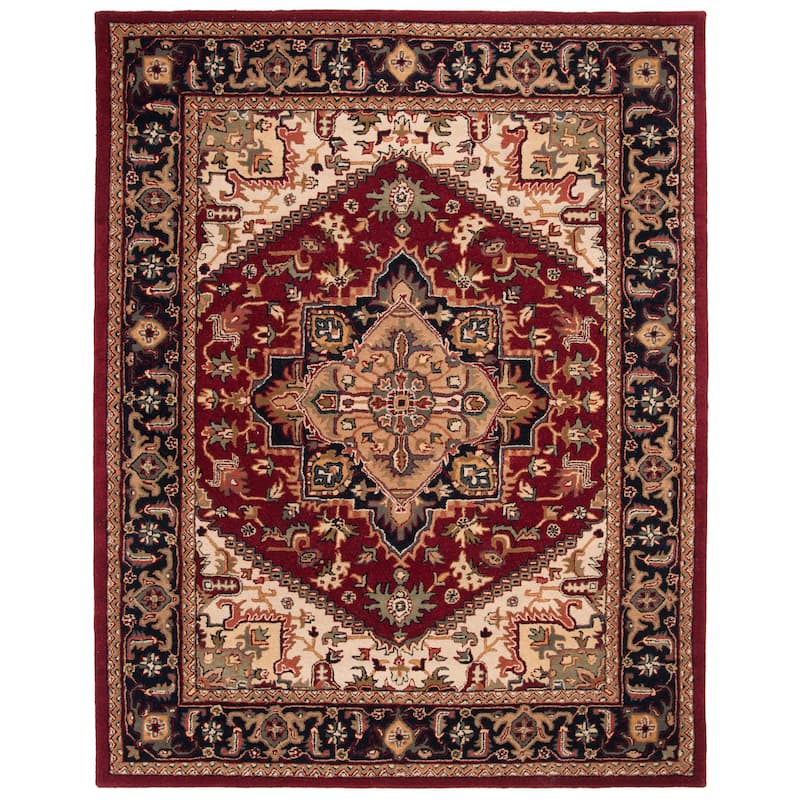 SAFAVIEH Handmade Heritage Carrol Traditional Oriental Wool Rug - 8' x 10' - Red - Rectangle