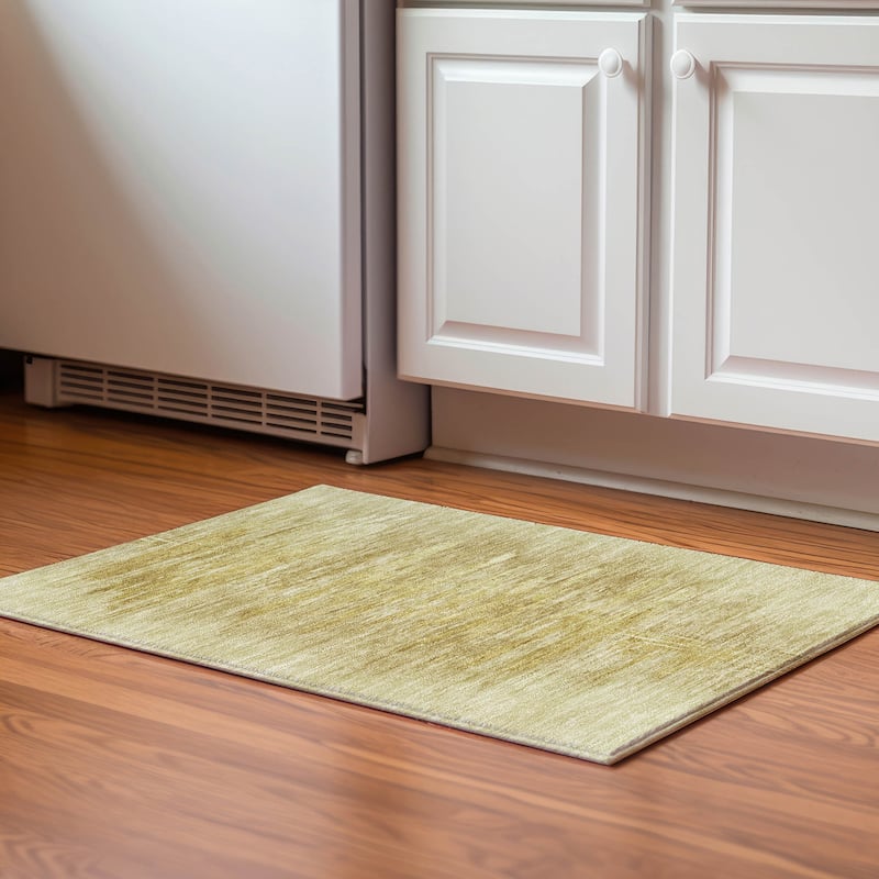 Premium Washable Super Soft Ombre Vaby Mayfield Rug - Gold - 1' 8" x 2' 6" - Rectangle