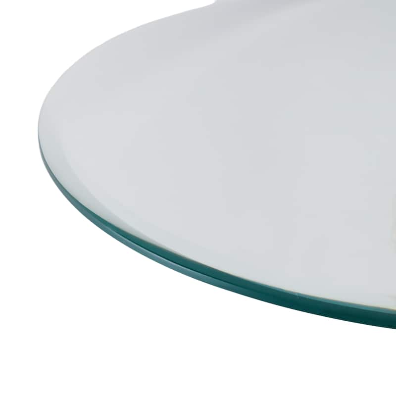 Glass Top Accent Side Table with Sculptural Base Round Modern Design - 20" x 20" x 23"