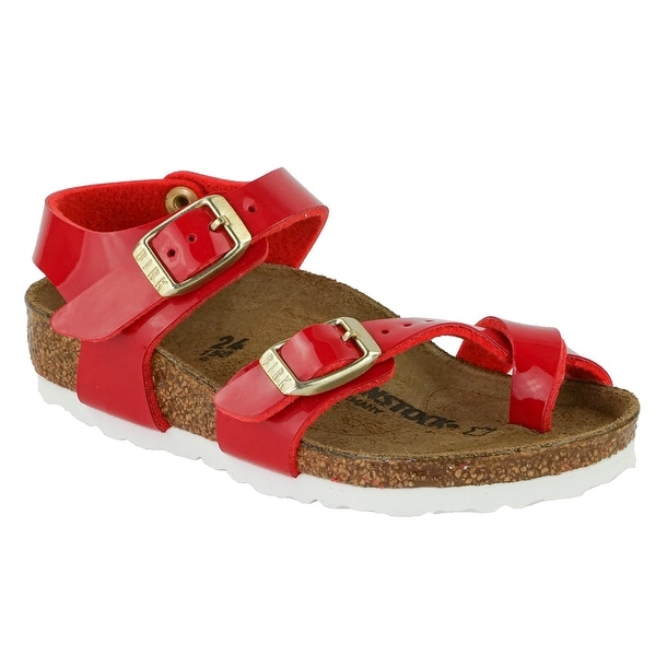 red patent birkenstock sandals