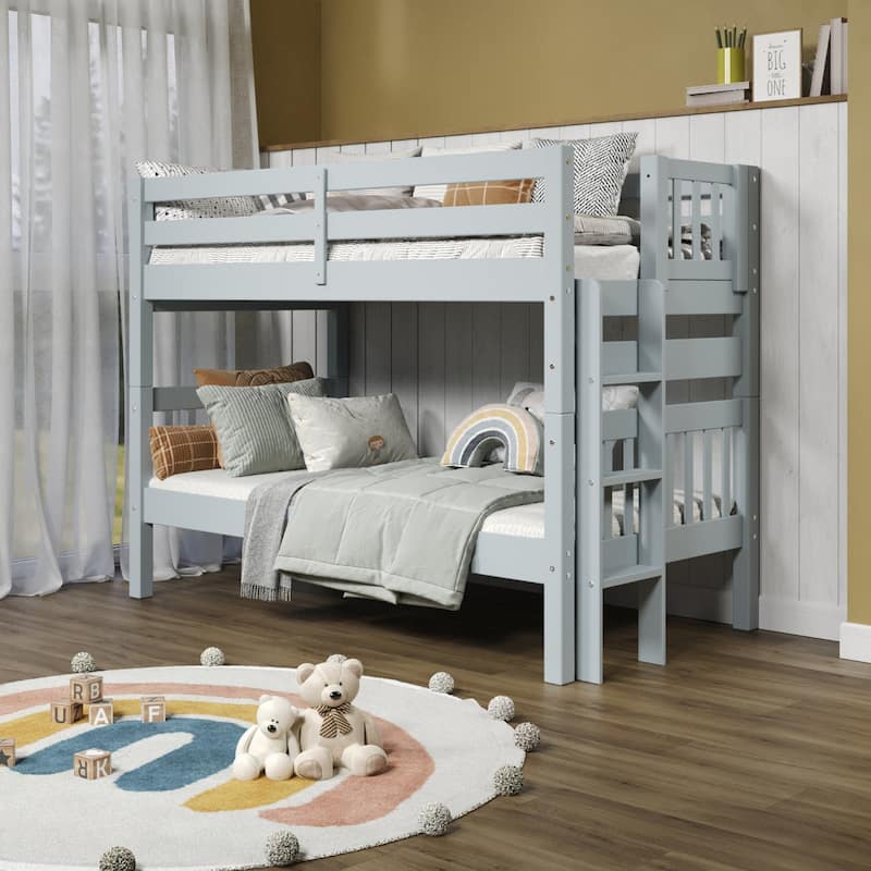 Taylor & Olive Trillium Twin over Twin Bunk Bed with End Ladder