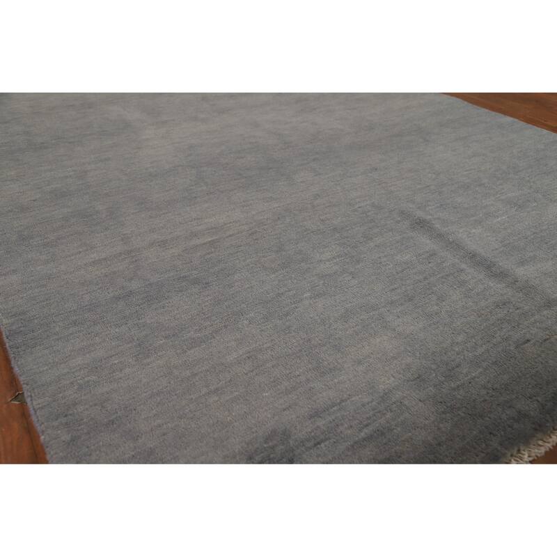 Gray Gabbeh Modern Area Rug Handmade Wool Carpet - 4'9" x 6'4"