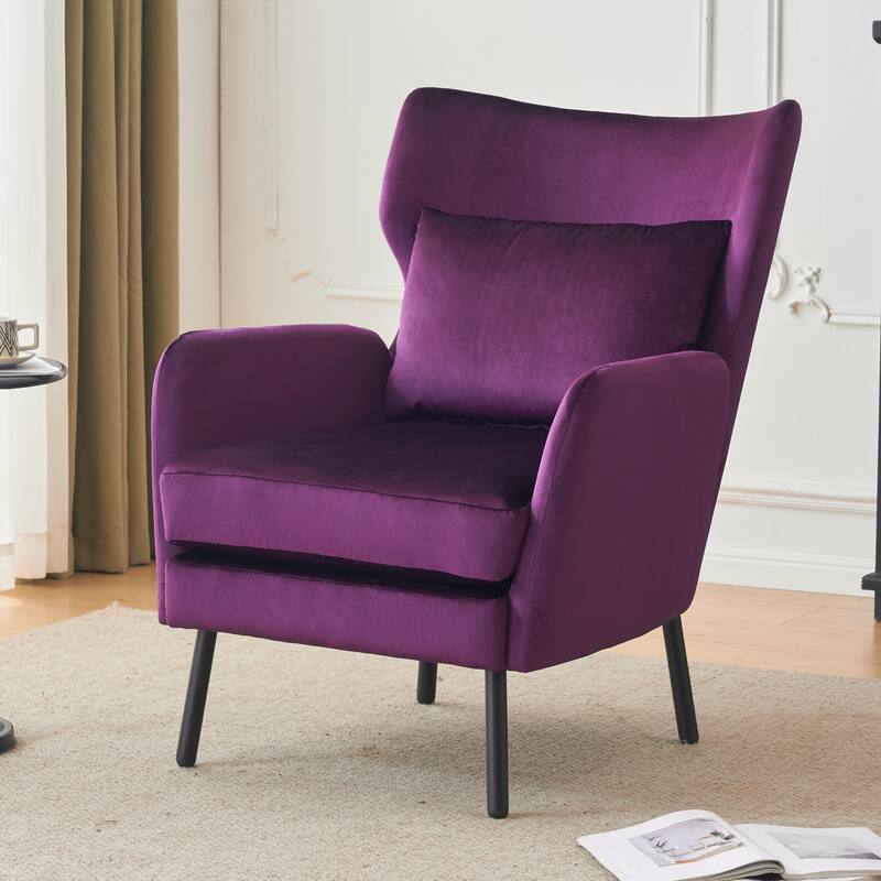 32" Wing Back Velvet Accent Chair