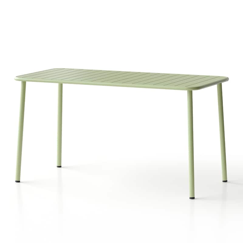 Sella long table outdoor dining table villa courtyard balcony table outdoor leisure table simple garden waterproof table - Frosty Green