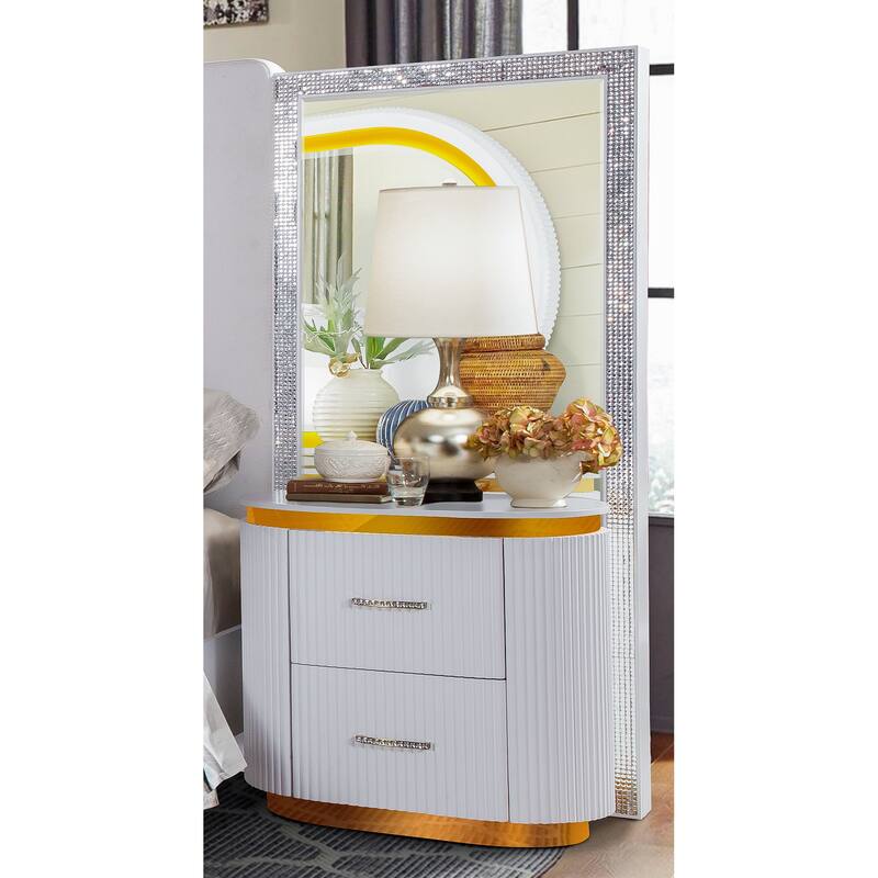 Zoe Crystal Bedroom Set with LED Lighting