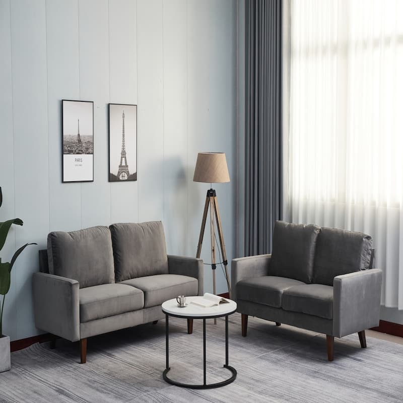 Luxury Sofa, Plush Microfiber, High-Density Foam Comfort
