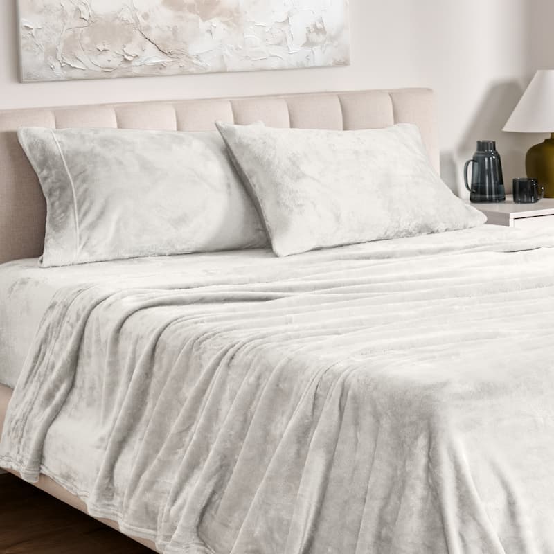 Bare Home Velvety Soft Microplush Sheet Set - Queen - Cream