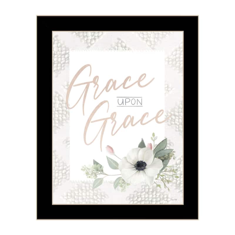 TrendyDecor4U Contemporary "Grace Upon Grace" Framed Print Wall Art - Black