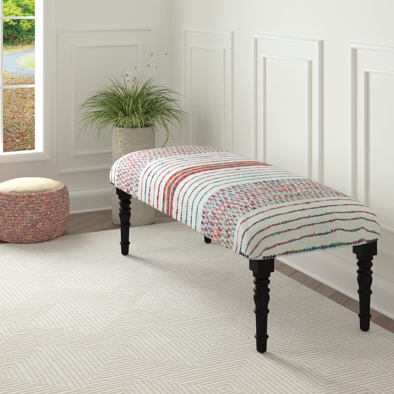 Presidio 47" Upholstered Entryway Bench by Sevita - 47" L x 16" W x 18" H - White/Multi