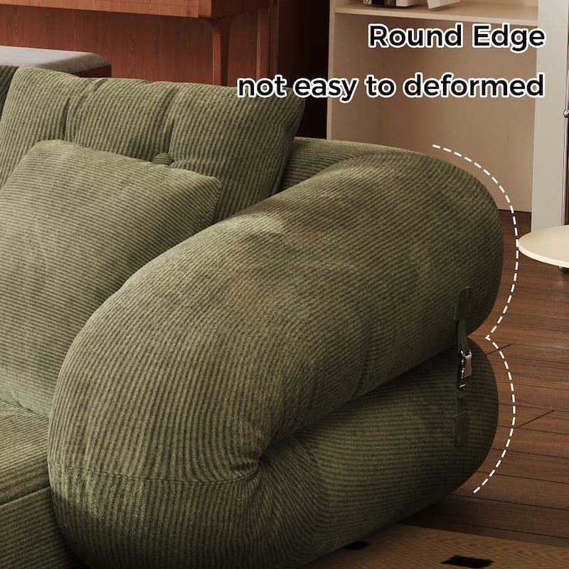 Foldable Corduroy Sleeper Sofa Bed