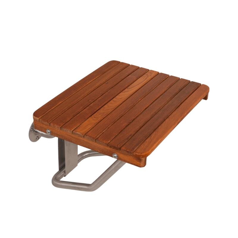 14" X 24" Brown Teak Rectangular Shower Bench