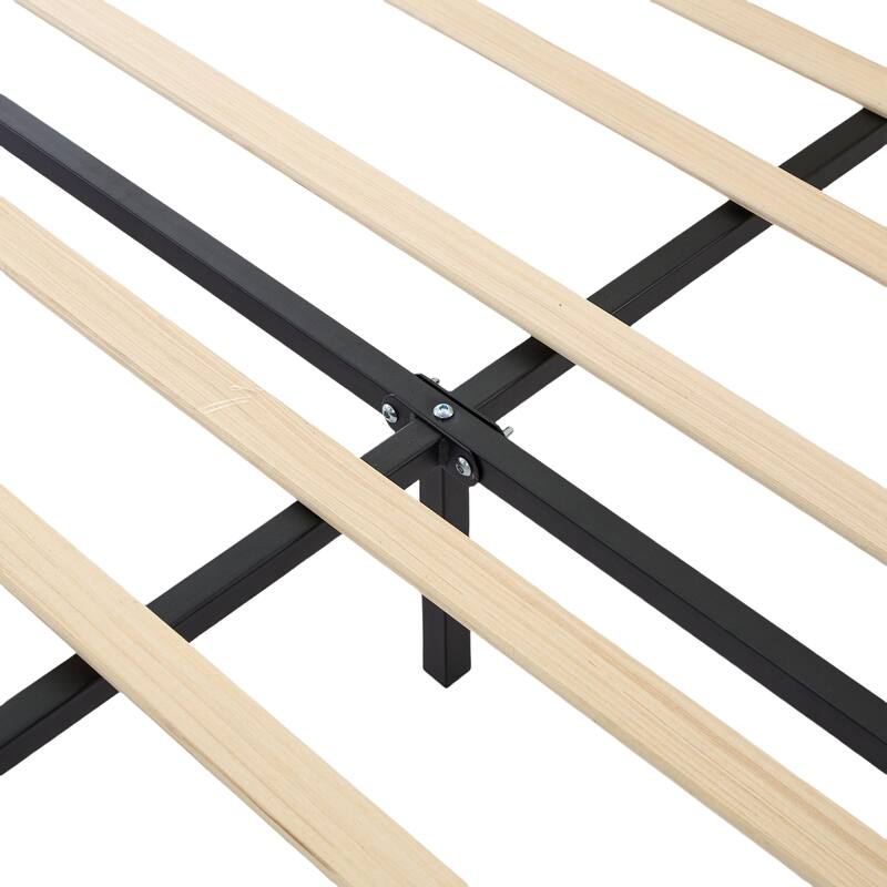 Upholstered Floating Bed Frame with LED Lights, Platform Bed