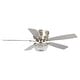 preview thumbnail 5 of 9, 48" Polished Nickel Low Profile Crystal Ceiling Fan with Light and Remote