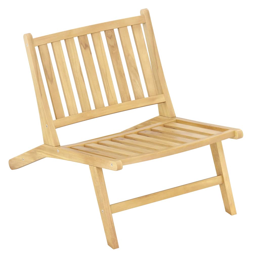 Teak Wood Reclining Chair for Patio with Ergonomic Backrest and Smooth Edges for Garden or Balcony Use - 36.5" x 23.5" x 27"