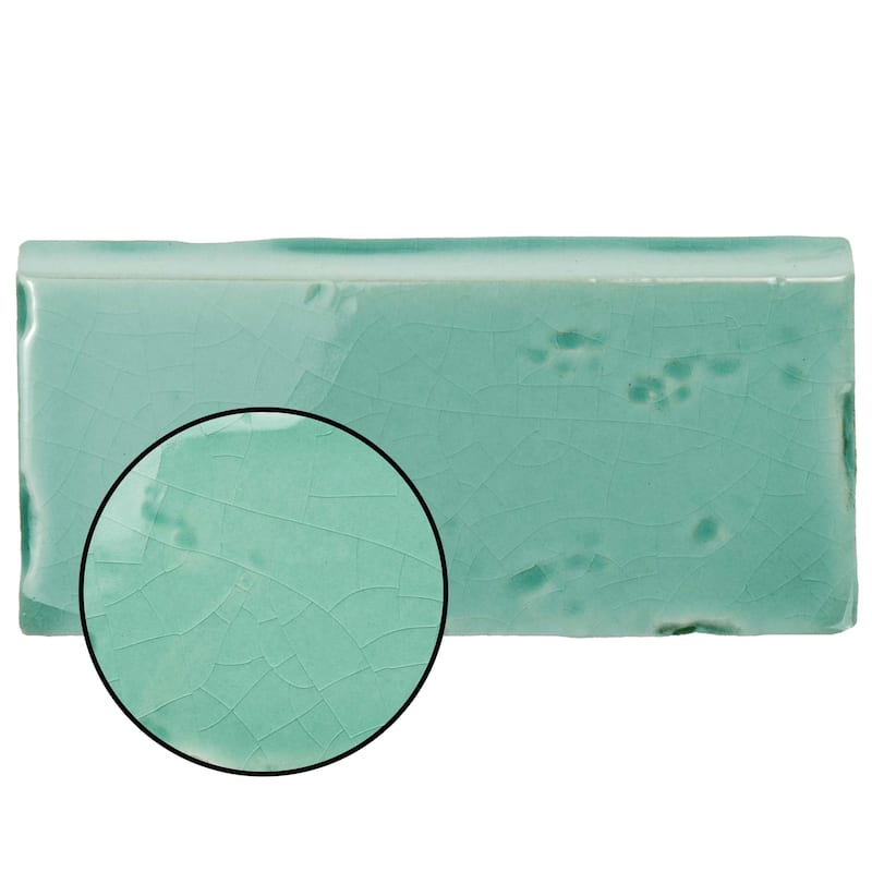 Merola Tile Novecento Zocalo Aguamarina 2-1/2" x 5-1/8" Ceramic Wall Trim - (1 Tile)