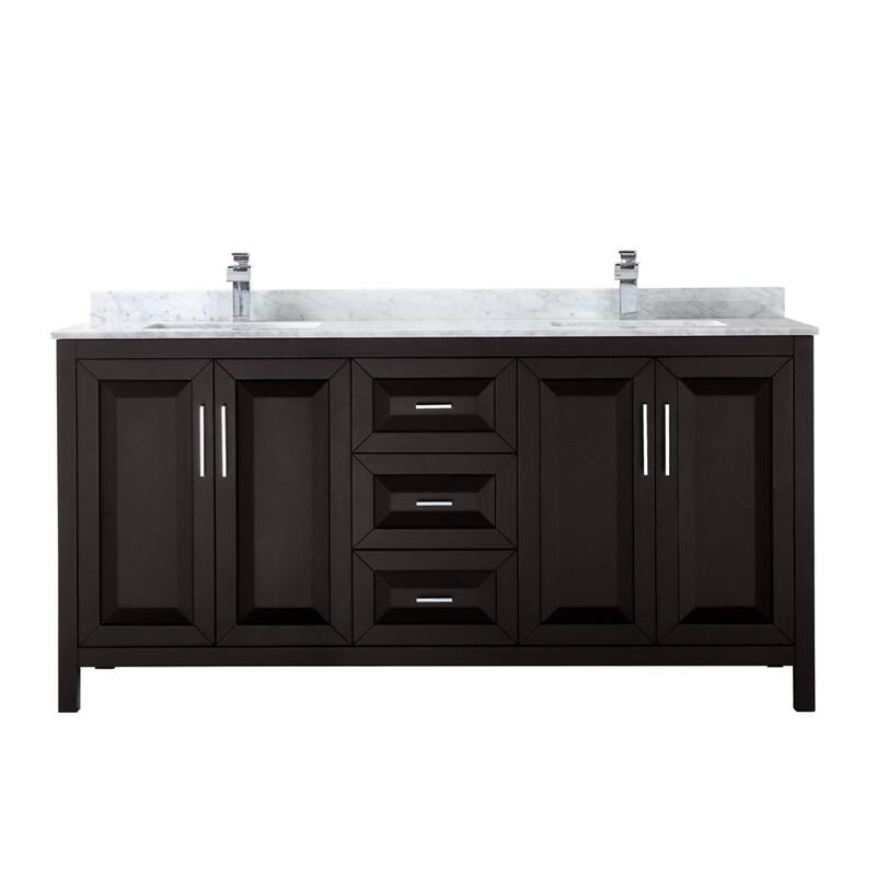 Wyndham Collection Daria 72" Free Standing Double Vanity Set with MDF
