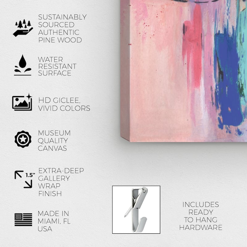 Wynwood Studio Abstract Abstract Reflection Purple and Pastel Orange Modern & Contemporary Wall Art Canvas Print