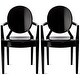 preview thumbnail 20 of 21, Set of 2 Dining Stackable Chair With Arms Molded Transparent Stacking Plastic For Restaurant Office Desk Kitchen Outdoor Patio Black