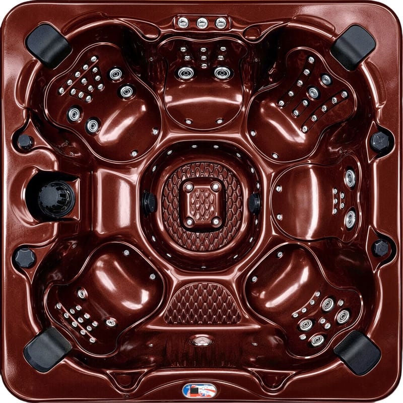 American Spas 7-Person 100-Jet Premium Acrylic Bench Spa Standard Hot Tub with Sound System and LED Waterfall