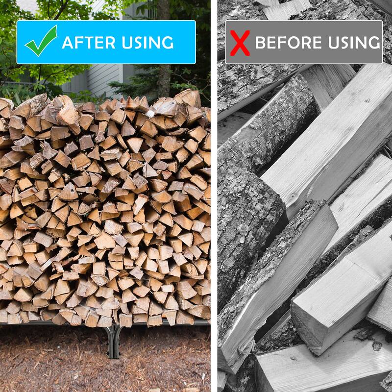 Costway 4FT/5FT/6FT/8FT Firewood Storage Log Rack Heavy Duty Iron Log
