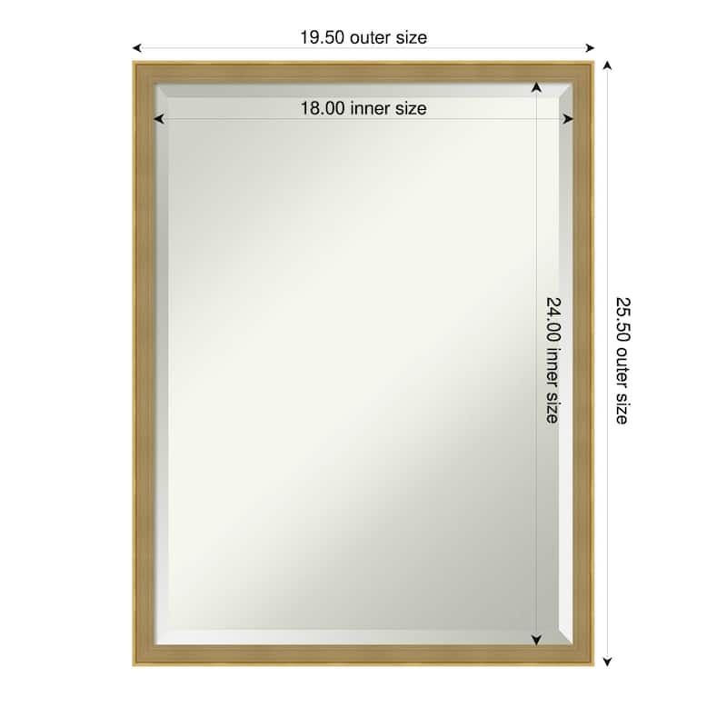 Incline Beveled Wood Framed Wall Mirror - 20 x 26 in - Incline Dark Gold