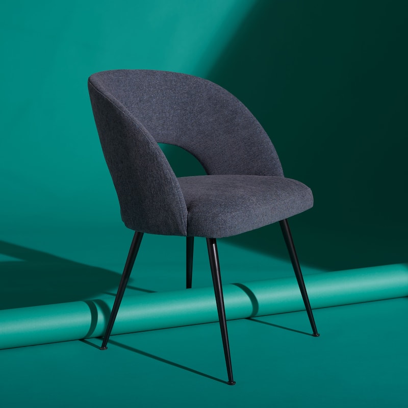 SAFAVIEH Couture Tomasina Mid-Century Dining Chair - 22Wx23Dx31H - Navy/Black
